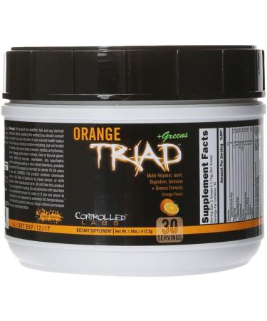 CONTROLLED LABS Orange Triad Plus Greens for Men and Women 30 Servings Iron Free Sports Supplement for Overall Health Multivitamin Digestion Immune System and Joint Health
