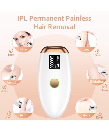 IPL Hair Removal Device for Women and Men - Painless Laser Hair Remover with 99,999 Flashes for Face, Legs, Arms, Armpits & Body - Buy Online on GoSupps.com