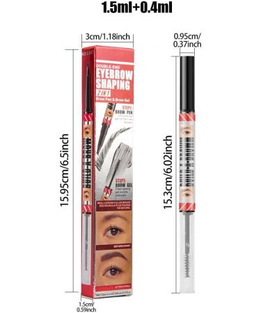 Mimoqk Microblading Eyebrow PenMicroblading Eyebrow Pencil Waterproof Double Ended Waterproof Eyebrow Pencil with Tinted Gel 4 Fork Tips Natural Brows eyebrow pen to 3BLACK eyebrows - Buy Online on GoSupps.com