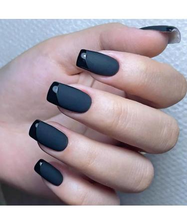 Black Nail Polish - Quick Dry Matte Black Nail Varnish 7 Days Lasting Nail Polish in Water Based Formula/Odorless & Easy to Apply No Need Baking Nail Polish (Black) - Buy Online on GoSupps.com