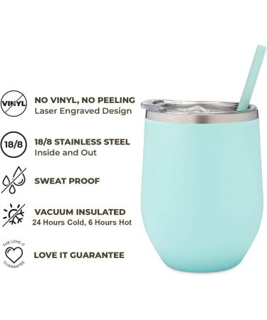 Personalized Insulated Wine Tumbler - Adventure Awaits - Mint - 12 oz - Buy Online on GoSupps.com
