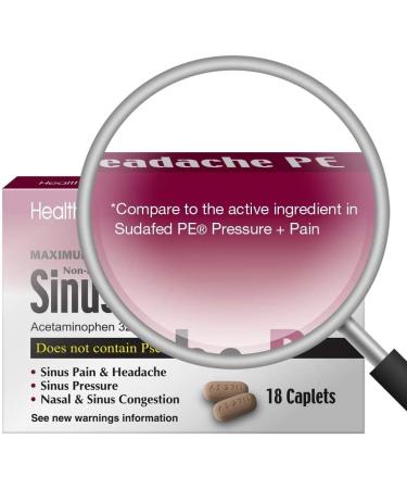 HealthA2Z Sinus Headache PE | Acetaminophen 325mg & Phenylephrine HCl 5mg | Sinus Pain Pressure & Nasal Congestion Relief | 24 Packs of 18 Tablets Each (432 Tablets Total) | Value Pack - Buy Online on GoSupps.com