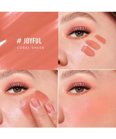 Kimuse Gel Cream Blush - Joyful Coral Sheer Liquid Blush for a Natural Dewy Finish | 4ml Makeup - Buy Online on GoSupps.com