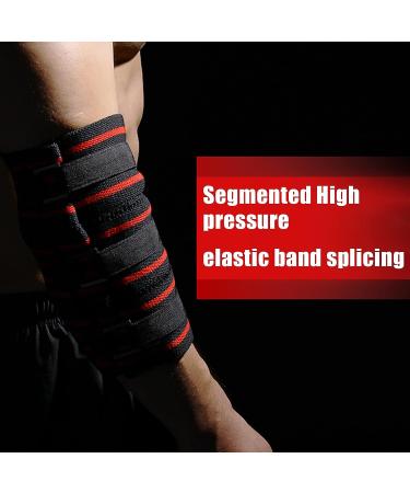 MANUEKLEAR Adjustable Elbow Compression Sleeves for Weightlifting - Supportive Straps for Men in Red (1 Pair) - Buy Online on GoSupps.com