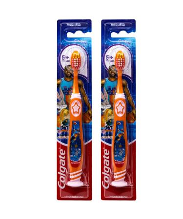 Colgate Space Jam Kids Toothbrush with Suction Cup 5+ Years Extra Soft (Colors Vary) - Pack of 2