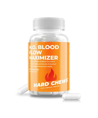 HARD CHEWS N.O. Blood Flow Maximizer (60ct) - Nitric Oxide for Men w/Niacin L-Arginine L-Citruline Calcium Beta Alanine - Energy Recovery Heart Health Blood Flow Muscle Growth & Circulation