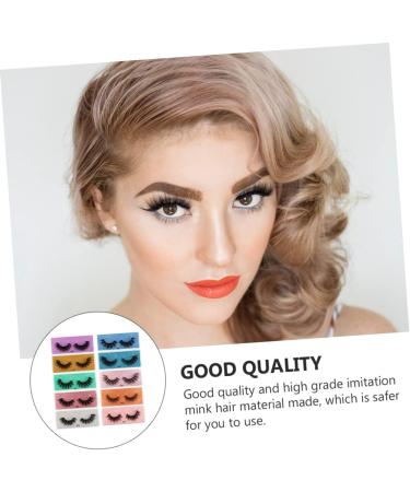 minkissy 10 Pairs False Eyelashes Eyelash Trendy Makeup Lash Accessories Makeup Accessories Lash Cosmetics Accessories for Girls Girls' Accessories False Lashes 3d Make up Imitation - Buy Online on GoSupps.com