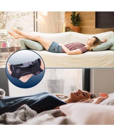 Plantar Fasciitis Night Splint & Orthotic Brace for Effective Pain Relief with Spiky Massage Ball - Black - Buy Online on GoSupps.com