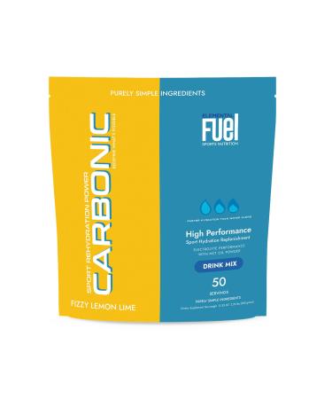Carbonic Fizzy Lemon Lime Hydration & MCT Oil Powder Nutrition - First-Ever Advanced Electrolyte & MCT Formula Enhances Hydration Sustained Energy & Recovery - 50 Servings