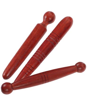 Cabilock Reflexology 3 pieces acupressure-stick massage devices Hand massage devices for feet handing tools ear-physical point pencil trigger-point pencil footstock and massage tools wooden stick