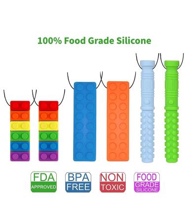Sensory Chew Necklace for Kids - Silicone Teething Pendant for Autism & ADHD - Dual Texture Oral Motor Aid for Boys & Girls - Buy Online on GoSupps.com