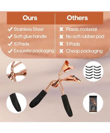 Spring Loaded Eyelash Curler with 10 Refill Pads - Dramatically Curled Lashes in Seconds - Buy Online on GoSupps.com