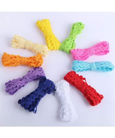 Colorful 5mm Rick Rack Fringe Trim - 50 Yards, Ideal for DIY Clothes, Dressmaking, and Party Decoration in 10 Vibrant Colors - Buy Online on GoSupps.com