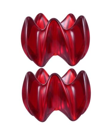 TOVINANNA 2 STK Massage device SCHABER Spatel Massage Tool Muscle relaxation Body massage Scraper deep tissue scrape body care device Massage board flower shape Tool massage tab resin red