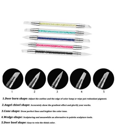 5 Pieces Dual Tipped Silicone Nail Sculpture Pen Set - Nail Art Gel Carving & Rhinestone Tools - Buy Online on GoSupps.com