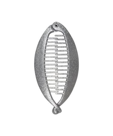 4.5 Inch Glitter Banana Clip Hair Clincher Hair Comb - Silver