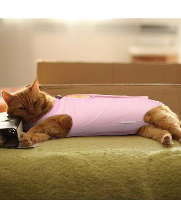 Voarge Recovery Suit for Cats - Post-Op Anti-Licking & Warmth Size M Pink - Ideal for Healing After Surgery - Buy Online on GoSupps.com