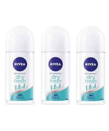(Pack of 3) Nivea Dry Fresh Anti-perspirant Deodorant Roll On for Women 50ml 50 ml (Pack of 3) Fresh