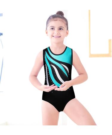 BAOHULU Girls Gymnastics Leotards Embroidered Glitter Shorts Set - 7-8 Years, Blackblue - Buy Online on GoSupps.com