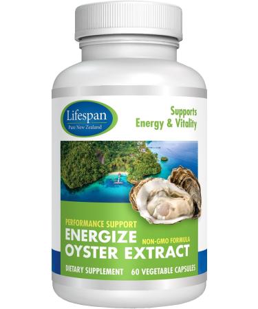 Energize Oyster Extract Supplement for Men & Women - Zinc Taurine Amino Acids - Supports Energy Immune Boost Beautiful Skin & Happy Joints 500 mg 60 Veg Capsules