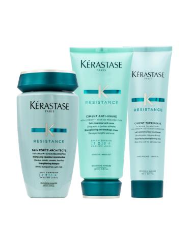 K RASTASE Kerastase R sistance Shampoo kit 250ml Thermal Cement 150ml AntiWear Cement 200ml