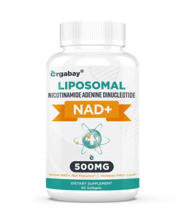 Liposomal NAD+ 500 mg Supplement, High Absorption, Boost NAD+ with TMG 250 mg, Actual NAD More Efficient Than NMN, Nicotinamide Riboside Alternative for Cellular Energy, Healthy Aging | 60 Softgels 60 Count (Pack of 1)