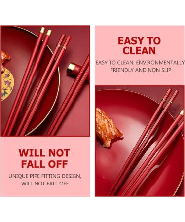10 Pairs Chopstick for Plastic Reusable Eating Wooden Valentines Chop Red Chopsticks Frying Kitchen Wood Hair Day Tablewares Party Cooking Sticks Wedding Japanese Korean Tableware Kitchenware Rojo - Buy Online on GoSupps.com
