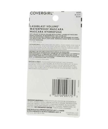 CoverGirl Lash Blast Waterproof Volume Mascara Black 830 - 0.44 oz (Pack of 2) - Buy Online on GoSupps.com