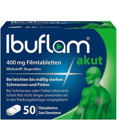 Ibuflam Acute 400 mg Film-Coated Tablets - Fast Pain Relief & Fever Reduction | 50 Pcs - International Shipping Available - Buy Online on GoSupps.com