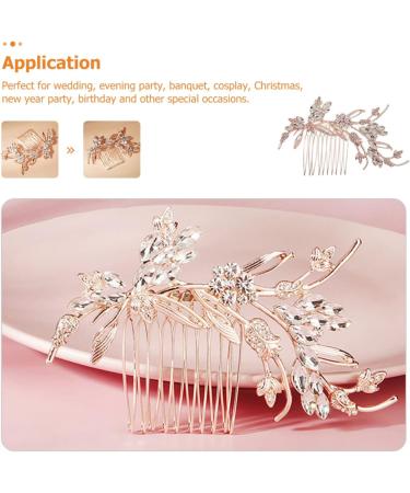 Ipetboom Bridal Comb Rhinestones Wedding Headpiece Flowers Decoration Hair Fork Clip Side Combs Vintage Wedding Ceremony Decorations Pearl Hair Retro Decor Branch The Photo Bride Zinc Alloy - Buy Online on GoSupps.com