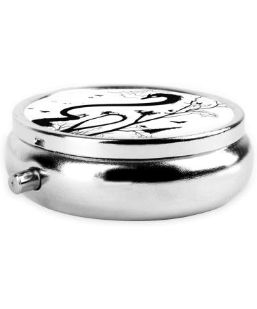 Buy Black Music Notes Round Pill Box | 3 Compartment Decorative Travel Organizer for Vitamins & Medicine - Buy Online on GoSupps.com