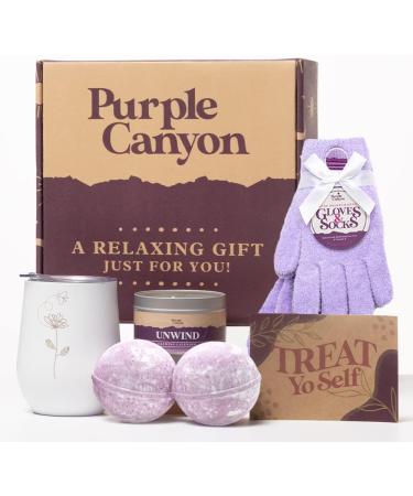 Purple Canyon Spa Gift Box for Women - Relaxing Lavender Stress Relief | All Natural | 6 Piece Set - Buy Online on GoSupps.com