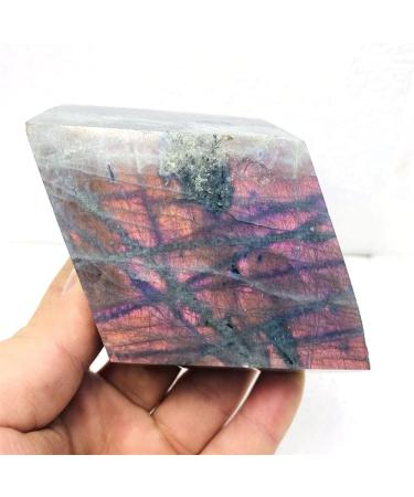 Purple Labradorite Moonstone Polyhedral Gemstone Spiritual Crystal Home Decoration and Witchcraft Gift - (Color: Weight 532g) Obelisk - Buy Online on GoSupps.com