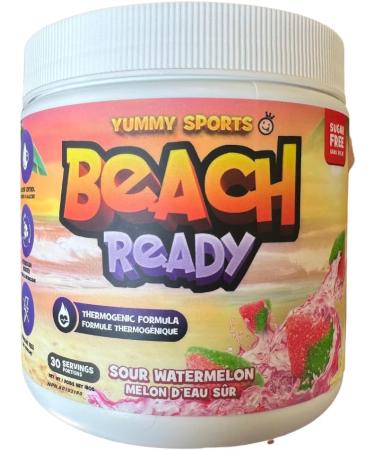 Yummy Sports Beach Ready Fat Burner Supplement - Stimulant Free Pre Workout Powder For Men & Women - Promote Weight Loss Improves Metabolism - 180g 30 Serving - Sour Watermelon - Buy Online on GoSupps.com
