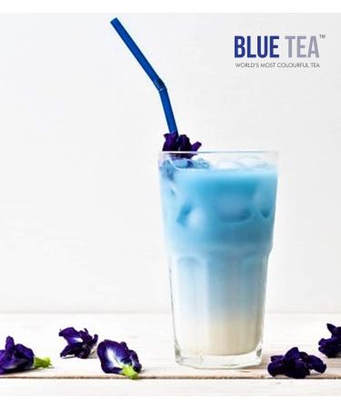 Blue Tea - Butterfly Pea Flower Pyramid Tea Bags | Natural Food Coloring for Iced Tea, Cocktails & Mocktails | Clitoria Flower Herbal Tea in PET Jar - Buy Online on GoSupps.com