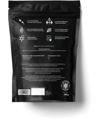 Buy ORGAINIC Creapure Creatine Monohydrate 500g - 100% Pure German Creatine | Fast International Shipping - Buy Online on GoSupps.com