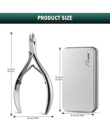 FVION Precision Cuticle Clippers - Stainless Steel Cuticle Remover and Nail Nipper (4mm Jaw) - Professional Manicure Tool in Silver - Buy Online on GoSupps.com
