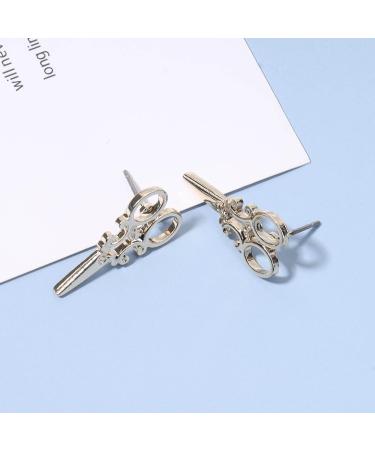 Punk Scissors Stud Earrings - Gold Minimalist Personalized Gifts for Women & Girls Perfect for Hair Stylists - Buy Online on GoSupps.com