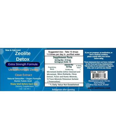 Liquified Zeolite Fulvic and Humic Acid Immune Gut Support Liquid Cleanser Zeolite 1 oz Glass Bottle exp 10/01/27 - Buy Online on GoSupps.com