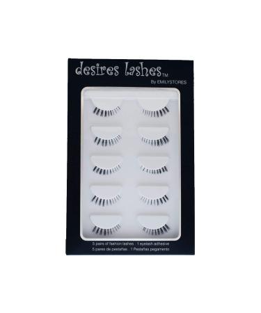 EMILYSTORES Natural Lower Faux Eyelashes Bottom Eye Lashes Under Eyelash Extensions 5 Pairs
