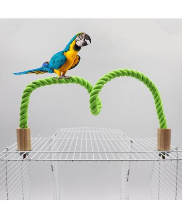 2 Pack Bird Hemp Rope Perch Swing - Standing Climbing Pole for Parrot, Parakeet, Budgies, Lovebirds - 23.62 inch - Buy Online on GoSupps.com