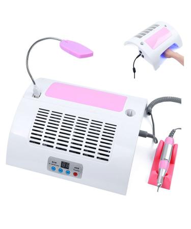 CYzpf Professional Electric Nail Drill with Nail Lamp and Nail Dryer for Acrylic Gel Poly Nails Curing and Removing Salon Home Use White One Size