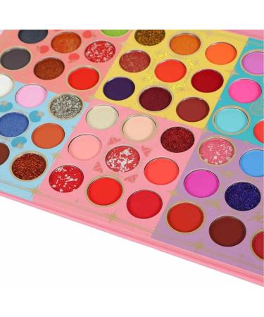 Shimmer Eyeshadow Palette 54 Colors Large Rainbow Eye Shadow - Waterproof High Pigmented Blendable Colorful Eyeshadow Palette for Holiday Cosmetics - Buy Online on GoSupps.com