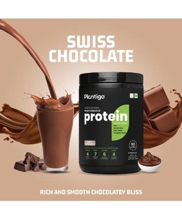 Planti go Clean Plant Protein Powder | No Preservatives No Banned Substances |Super Protein Blend- Pea Brown Rice Flax & Pumpkin | 21 SuperFoods Vegan Protein For Men Women (Swiss Chocolate - 1 Kg) - Buy Online on GoSupps.com