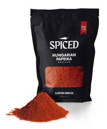 SPICED Ground Hungarian Paprika Powder, 6oz of Authentic Hungarian Style Sweet Paprika Spice in Resealable Bag, Great for Cooking Goulash, Chicken Paprikash, Seasoning and Dry Rubs