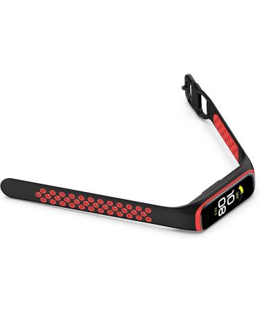 Two-Toned Silicone Wristband for Samsung Galaxy Fit 2 | Red Breathable Bracelet Strap for SM-R220 Fitness Smartwatch - Buy Online on GoSupps.com