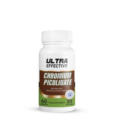 Chromium picolinate 200 mcg Supports Normal Blood Sugar Levels Healthy Metabolism 60 Capsules Ultra Effective