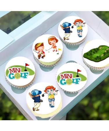 Pre-Cut Mini Golf 6A Edible Stand up Wafer Paper Cupcake Toppers Cake Decorations Birthday Party Sport (12) - Buy Online on GoSupps.com