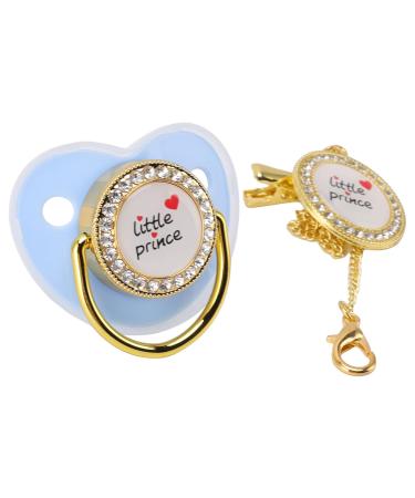 Royal Blue Rhinestone Baby Pacifier - Night Lock BPA-Free Silicone Soft Feel Dust Protection | Perfect Newborn Gift - Buy Online on GoSupps.com