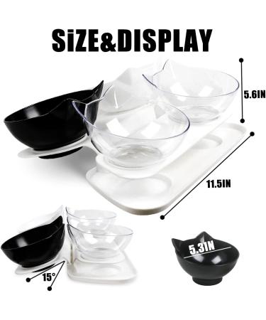 NAODONGLI Elevated Double Cat Bowls - 15 Tilted Raised Protective Feeder for Cats & Small Dogs - 4 Bowls - Buy Online on GoSupps.com